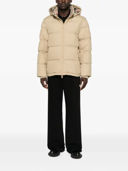 Geacă Burberry în carouri cu glugă