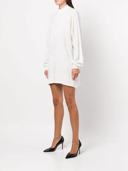 Sukienka Rta w tropikalny nadruk garniturowa biała