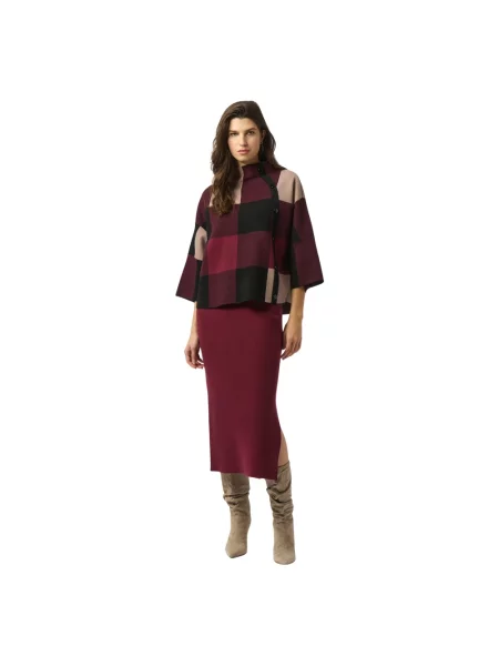 Dzianinowy wielobarwność sweter Joseph Ribkoff w kratkę