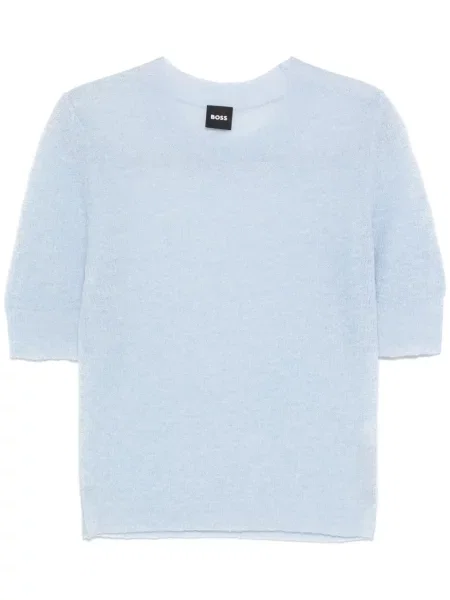 Tricou Boss tricotate albastru