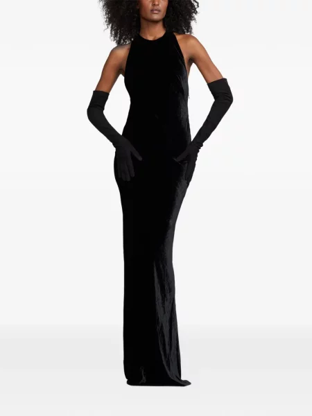 Mănuși Ralph Lauren Collection din piele de căprioară negru