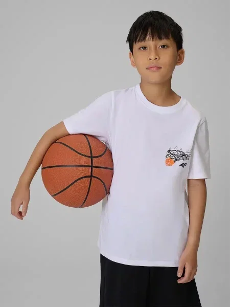 T-shirt chłopięcy 4F biała