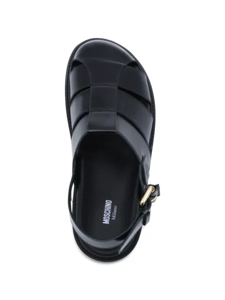 Sandale Moschino din piele cu cataramă negru