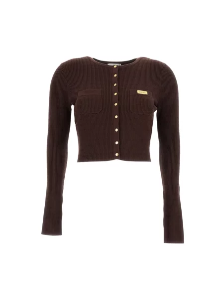 Dzianinowy kardigan Elisabetta Franchi brązowy