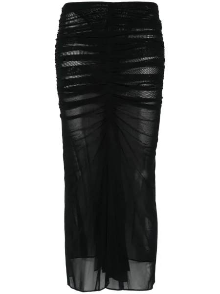 Fustă midi Mugler până la genunchi negru