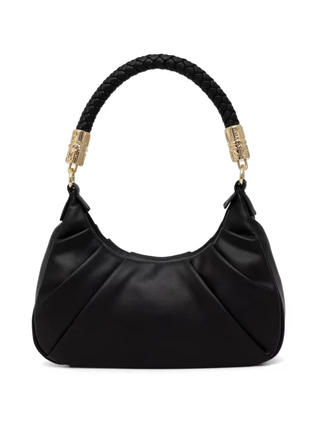 Шопинг чанта Love Moschino плетена с автограф черно