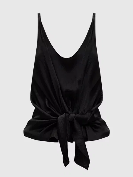 Майка із шовку з драпіруванням Jw Anderson чорна