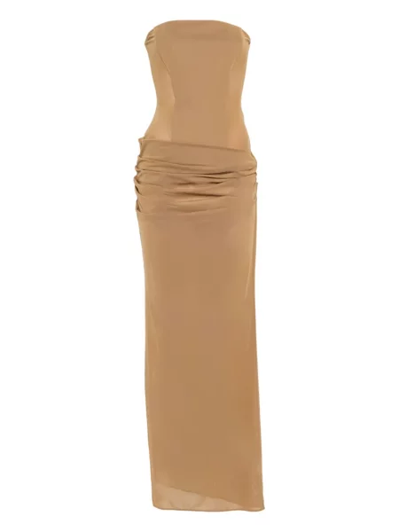 Rochie maxi Alex Perry drapată de costum verde