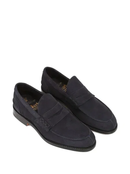 Pantofi loafer Tricker's din piele de căprioară albastru