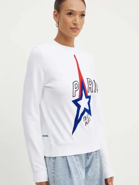 Суитчър Karl Lagerfeld с апликация бяло
