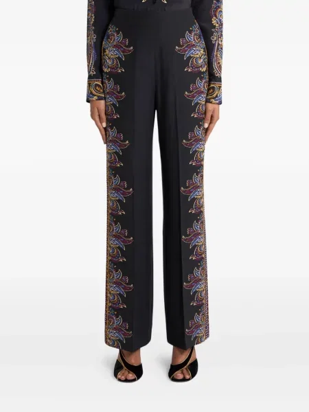 Pantaloni Etro cu model paisley negru