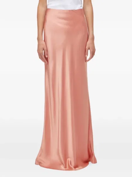 Fusta maxi Blugirl din satin roz