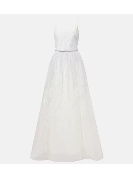 Rochie Elie Saab cu broderie din tul alb