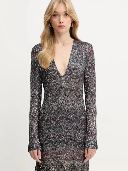 Missoni rochie mini mulata argintiu