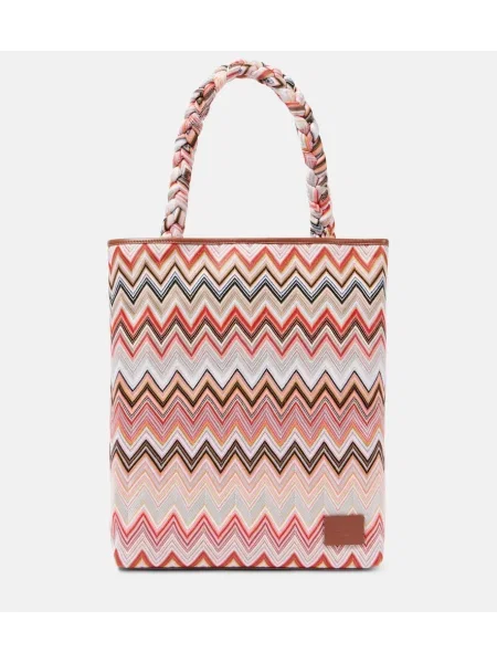 Geanta de piele Missoni din piele roz