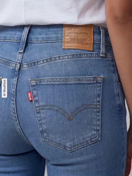 Jeansy o kroju skinny fit z mieszanka bawełny model Levi's® 300 niebieskie