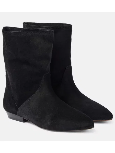 Cizme scurte Isabel Marant din piele de căprioară negru