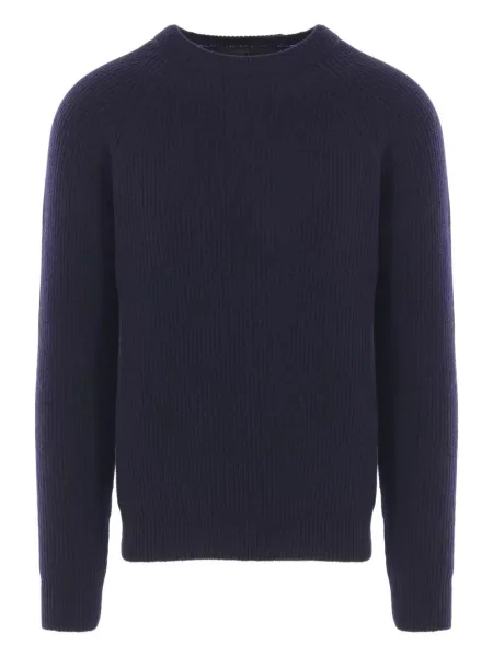 Пуловер Zanone с кръгло деколте синьо