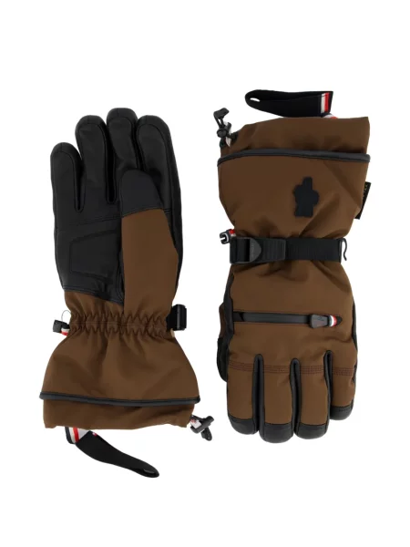 Mănuși Moncler Grenoble din piele maro