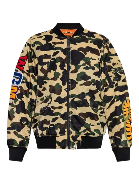Geacă bomber A Bathing Ape® cu model camuflaj galben