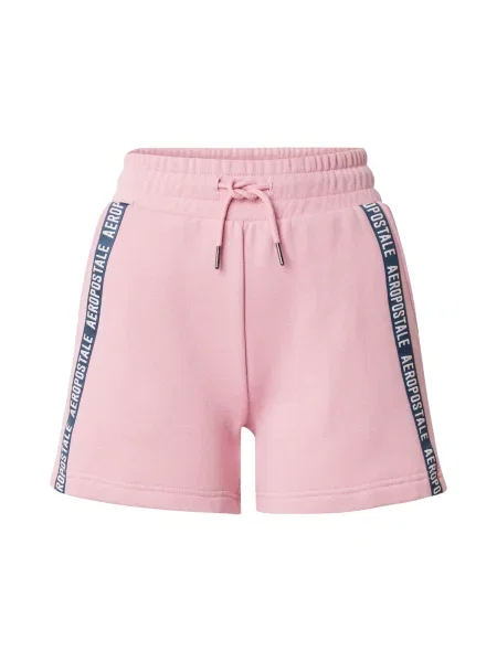 AÉROPOSTALE Pantaloni albastru marin / roz pal alb