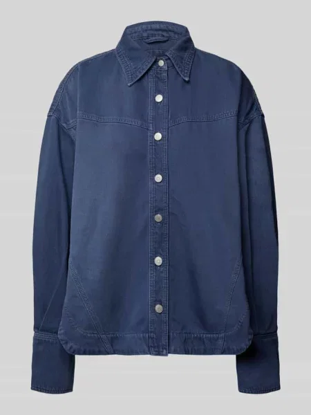 Kurtka koszulowa o kroju oversized z mieszanki bawełny i lyocellu model ‘C_OVERSHIRT Boss Orange błękitna