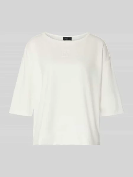 T-shirt z okrągłym dekoltem i logo Monari biała