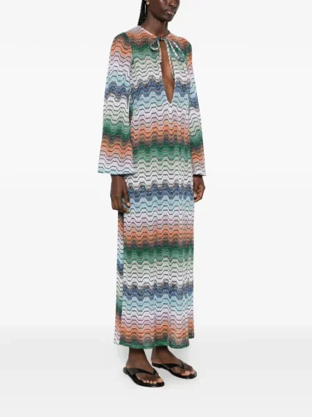 Rochie maxi Missoni tricotate verde