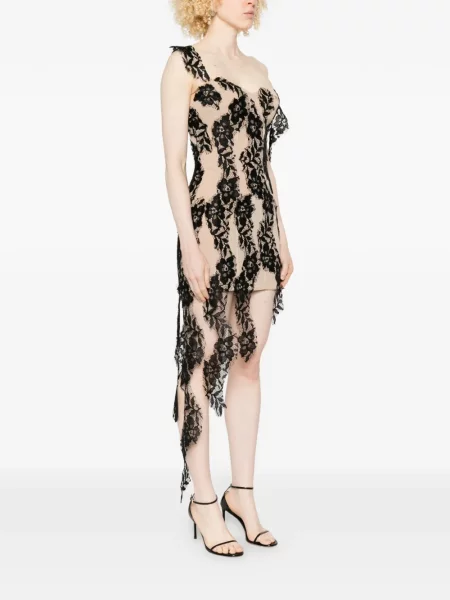 Rochie mini Giuseppe Di Morabito asimetrică din dantelă