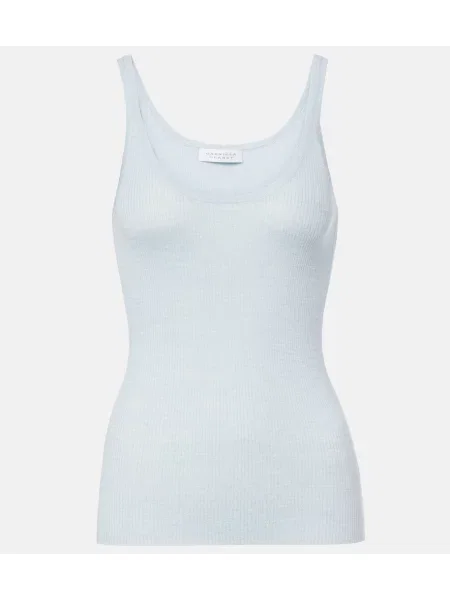 Top Gabriela Hearst de mătase albastru