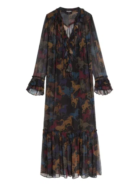 Rochie maxi Zadig&voltaire cu imagine de costum maro