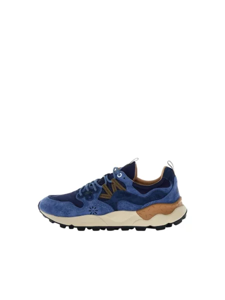 Sneakersy Flower Mountain skórzane w kwiatki niebieskie
