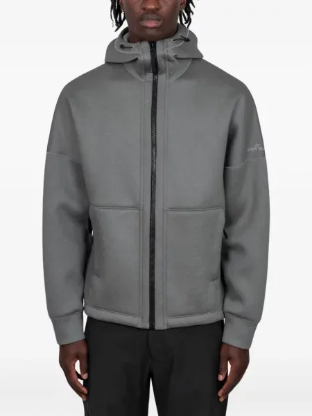 Hanorac cu glugă Stone Island cu strasuri gri