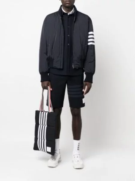 Dryžuota bomber striukė Thom Browne mėlyna