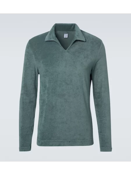 Polo Fedeli din material terry verde