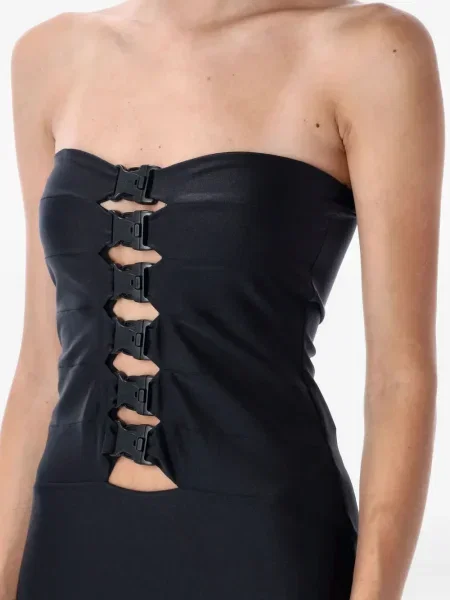 Rochie midi Coperni cu cataramă până la genunchi de costum negru