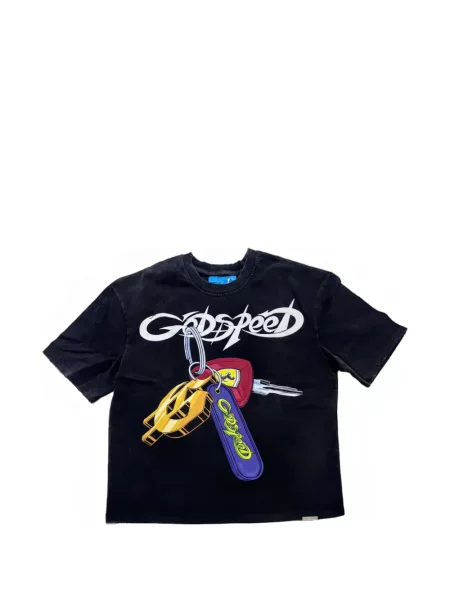 Tricou Godspeed cu imagine negru