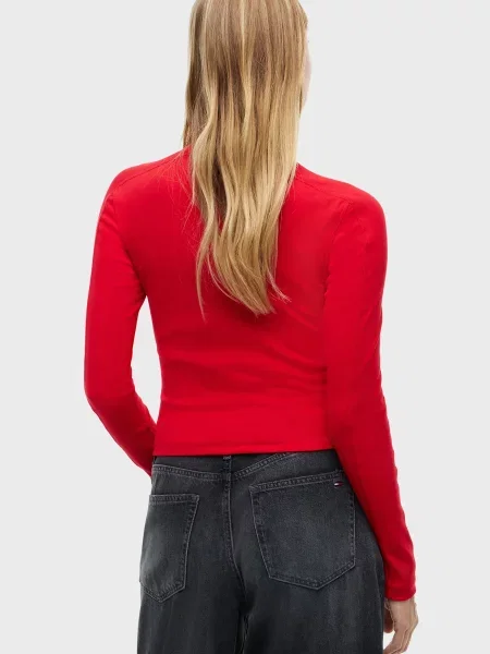 Лонгслив Tommy Jeans красный