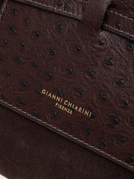 Gianni Chiarini шопинг чанта дамска от велур BELTY кафяво