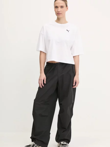 Krótka koszulka oversize WARDROBE ESS biała