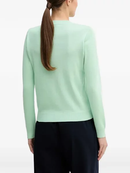 Pulover Benetton cu decolteu rotund verde