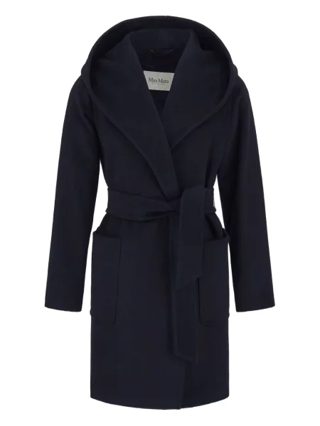 Палто Max Mara с качулка синьо