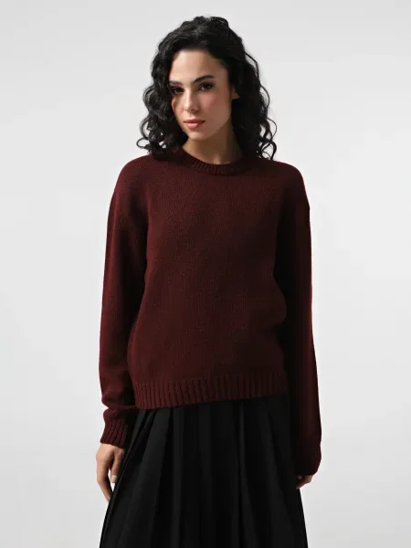 Джемпер Braska вовна/віскоза бордовий