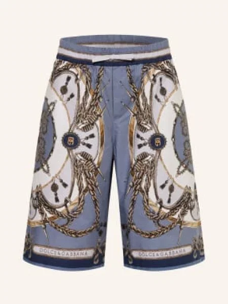 Dolce & Gabbana Šortky černošedá / zlatá / tmavě modrá