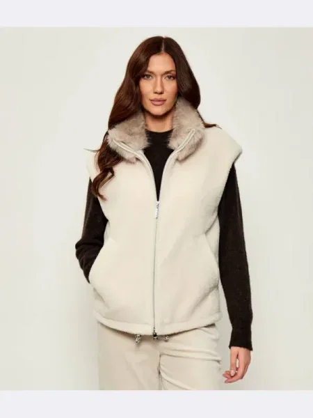 Marc Cain Vestă cu adaos de lână