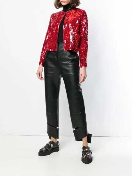 Zkrácená bunda Comme Des Garçons Pre-owned s flitry červená