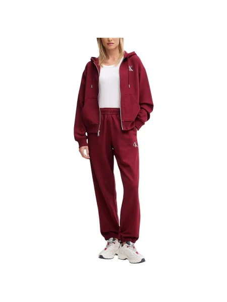 Calvin Klein Jeans Mikina Monologo Bordová biela