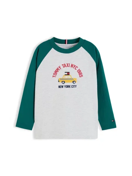 TOMMY HILFIGER Tricou galben / deschis / verde jad / roșu gri