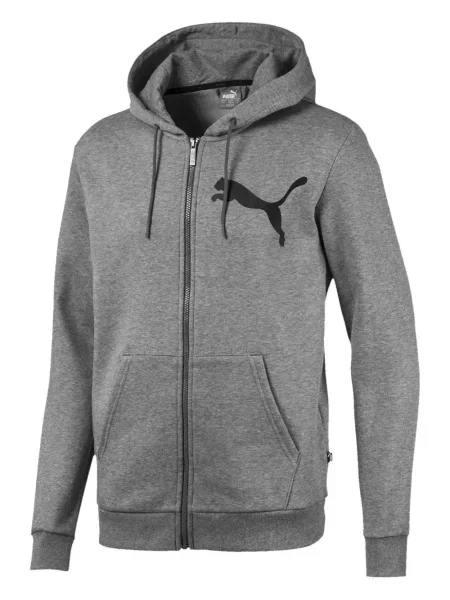 Hanorac cu glugă Puma din fleece gri