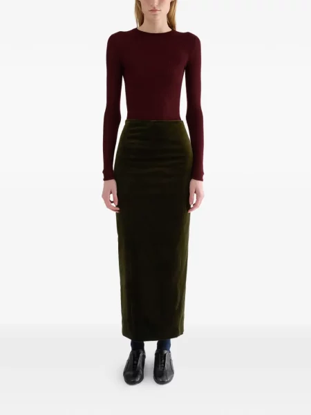 Fusta maxi Jil Sander de catifea verde